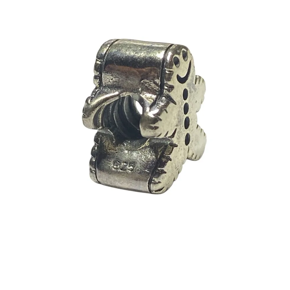 Chamilia GINGERBREAD MAN Sterling 925 Charm Bead Retired Christmas Holiday - Image 3