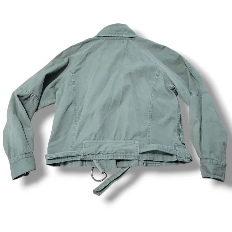 Margot Jacket Size Small Women's Moto Jacket Utility Jacket Bikercore Army Green - Image 8