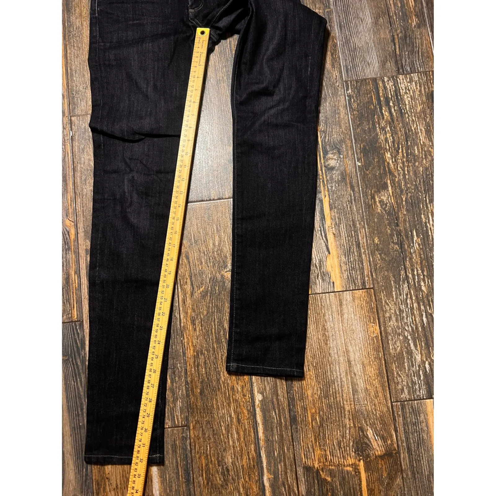 PAIGE Skyline Straight Leg Dark Wash Low Rise Jeans Size 26 Party‎ Stretch EUC - Image 9