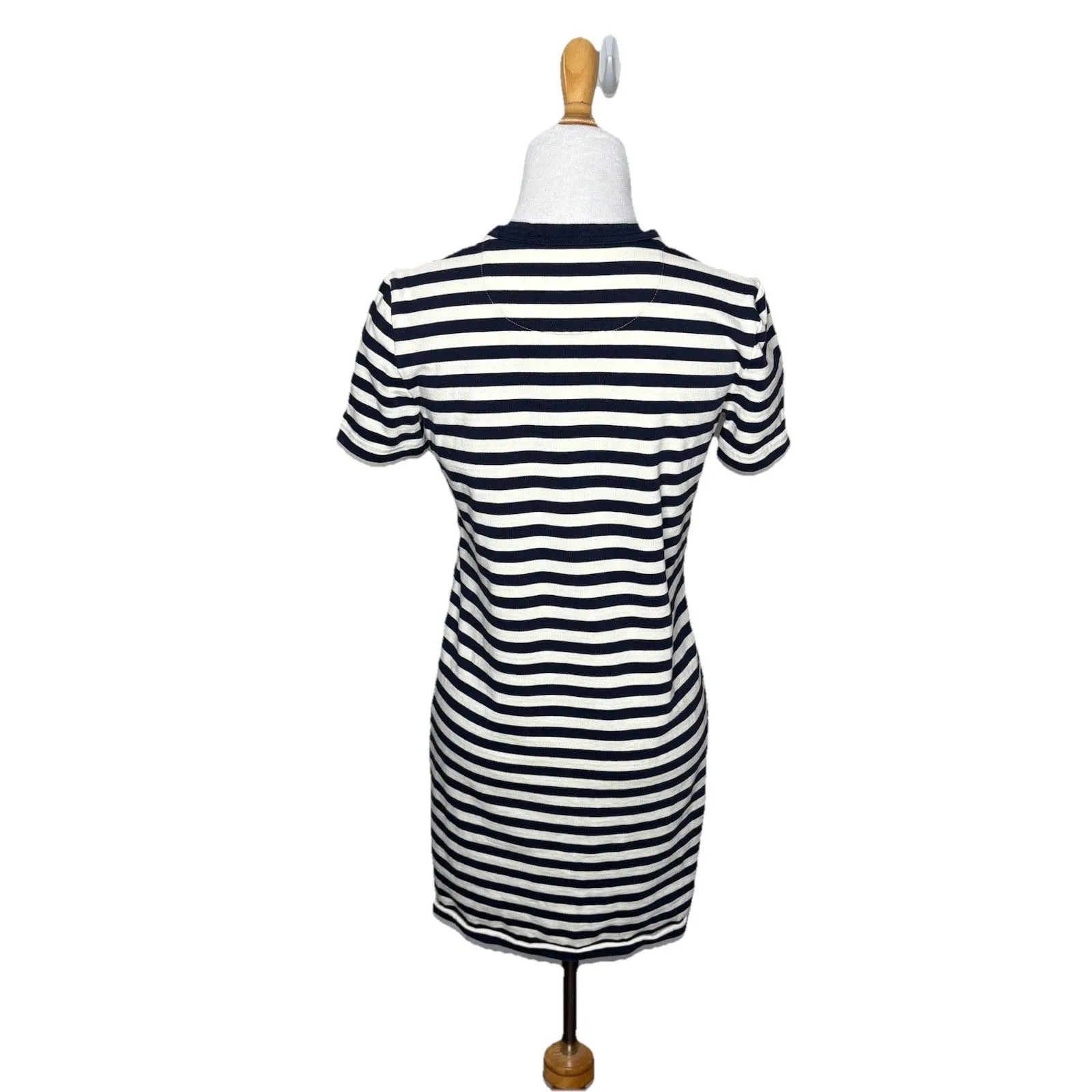 Tory Burch Striped Logo Navy White T shirt Dress  Size  XS Extra Small Womens - Image 4