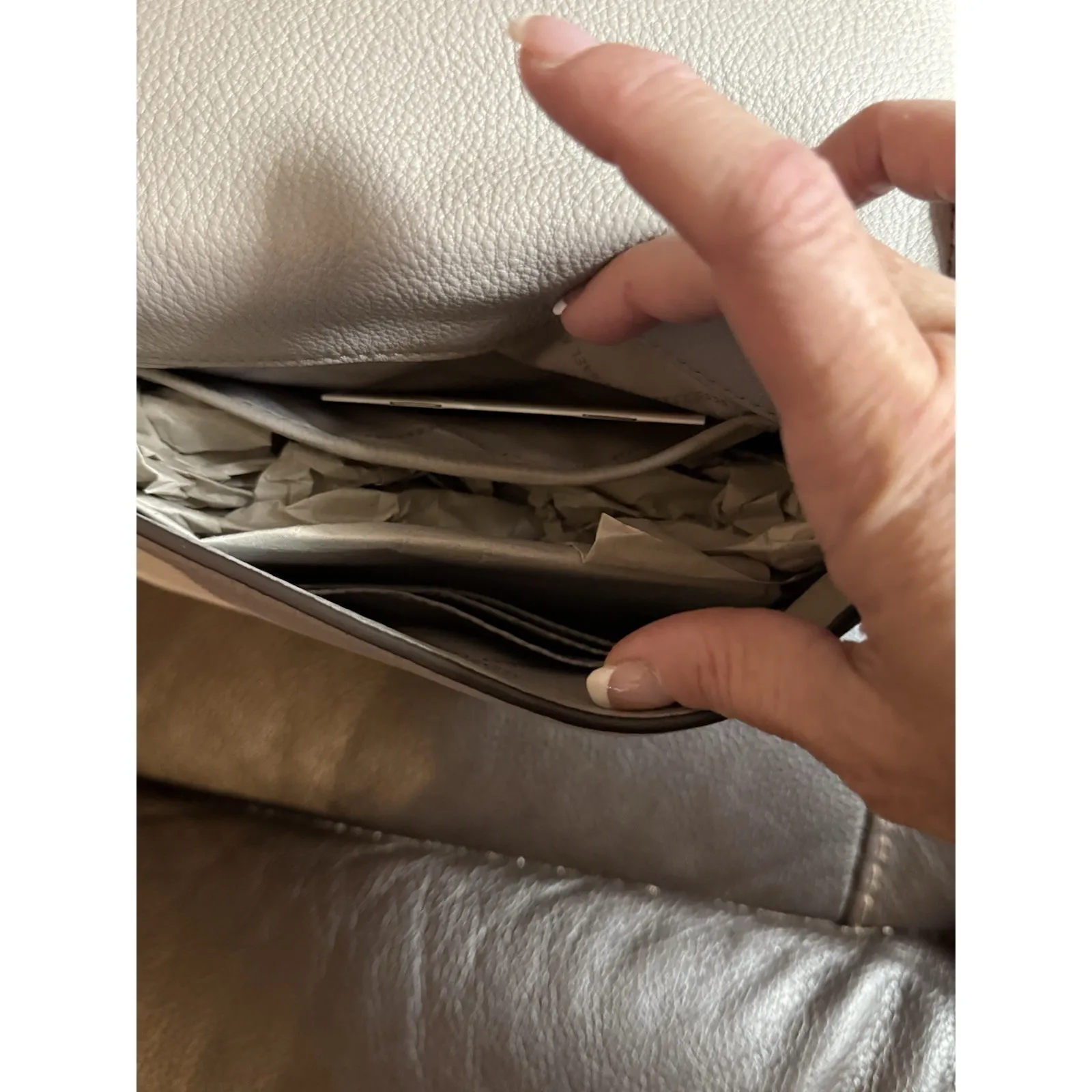 New With‎ Tags Michael Kors Light Blue Signature Half Dome Crossbody Purse Bag - Image 8