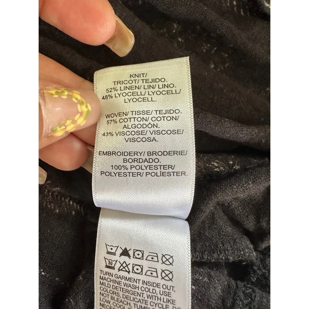 Lucky Brand Women's Linen Blend Embroidered Bohemian Sleeveless Blouse L - Image 8