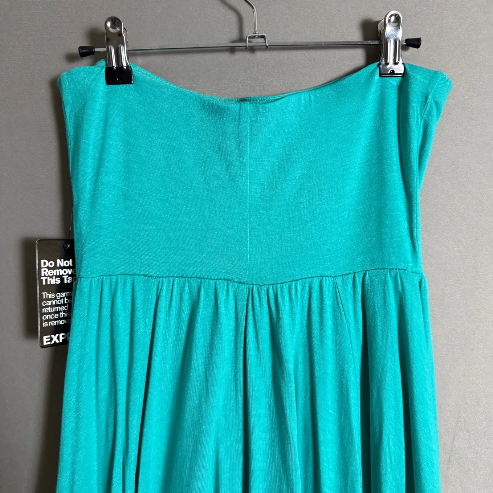 Express sz S blue teal‎ strapless tube flare dress  NWT - Image 9