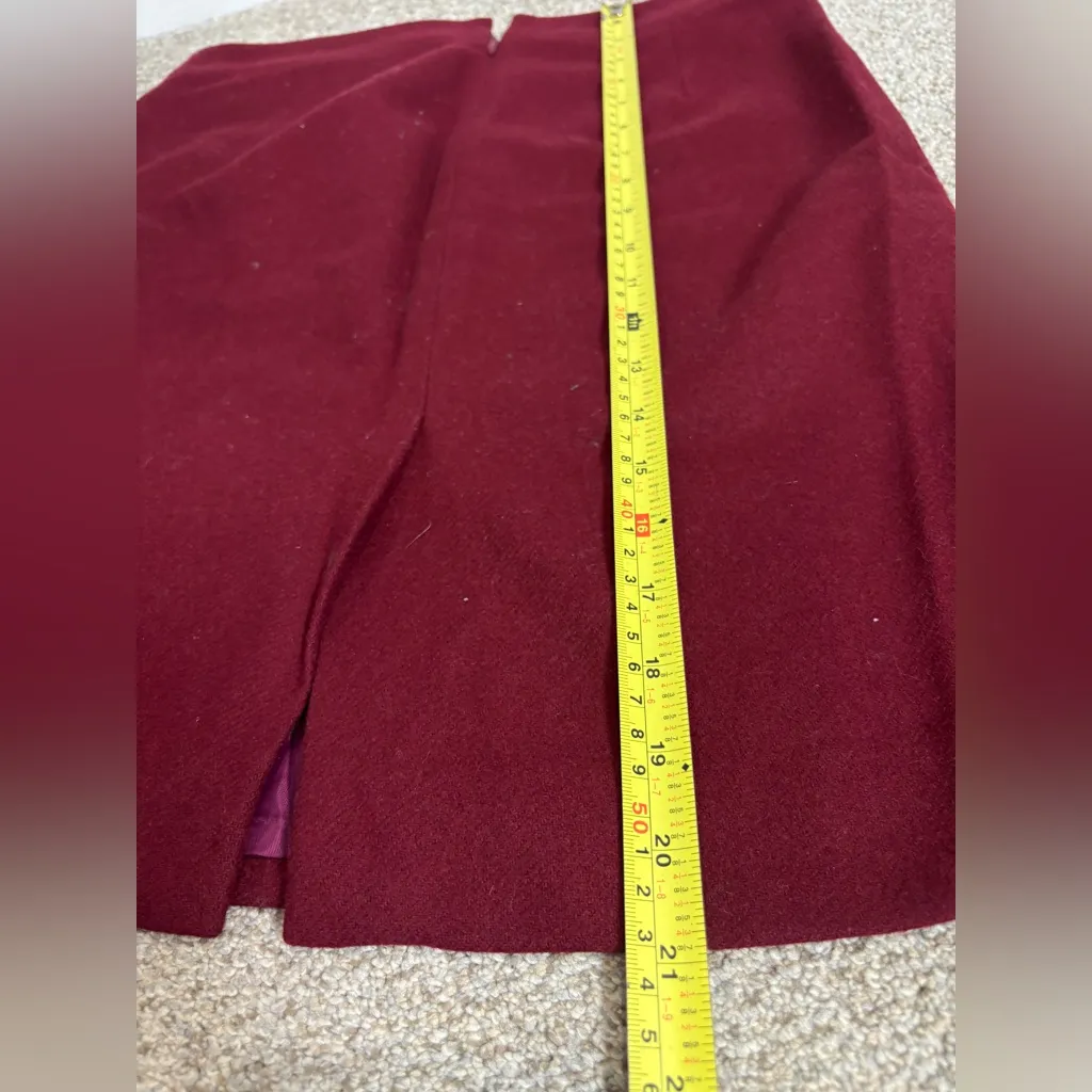 Ann Taylor LOFT Burgundy Maroon Skirt Size 2 Lined Zippers Front - Image 11