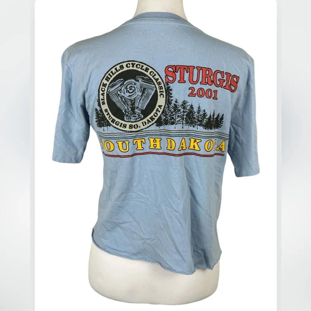 Fifth Sun Sturgis North Dakota Bike Rally Graphic 2001 Motorcycle Shirt Small - Image 3