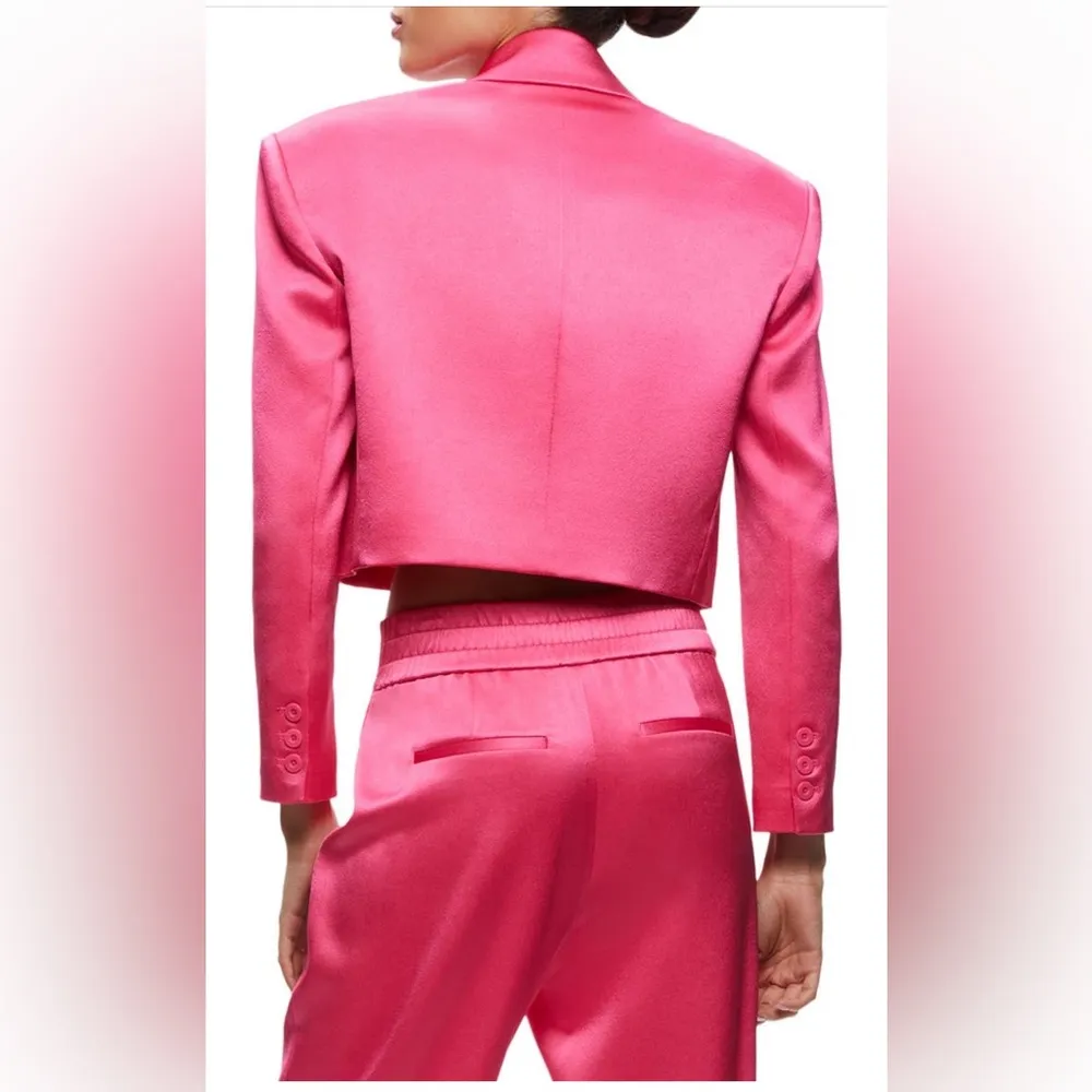 Alice + Olivia Shan Boxy Oversized Crop Blazer - Image 3