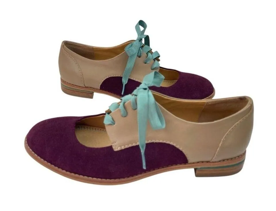 Pilcro And The Letterpress Mary Jane Shoes Women’s Size 7 Brugundy Tan Retroglam - Image 10