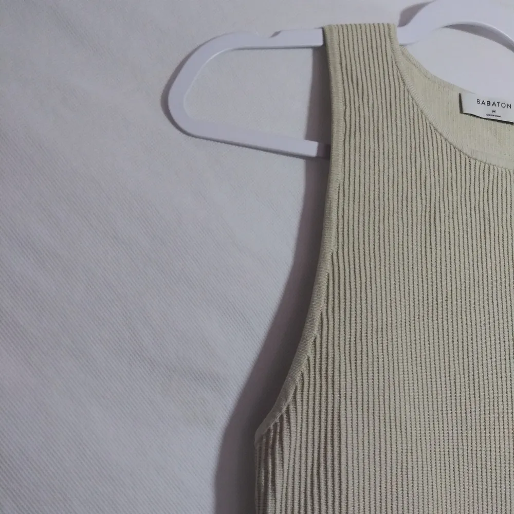 Aritiza Babaton Sculpt Knit Racer Mini Dress Matte Pearl Size M - Image 5