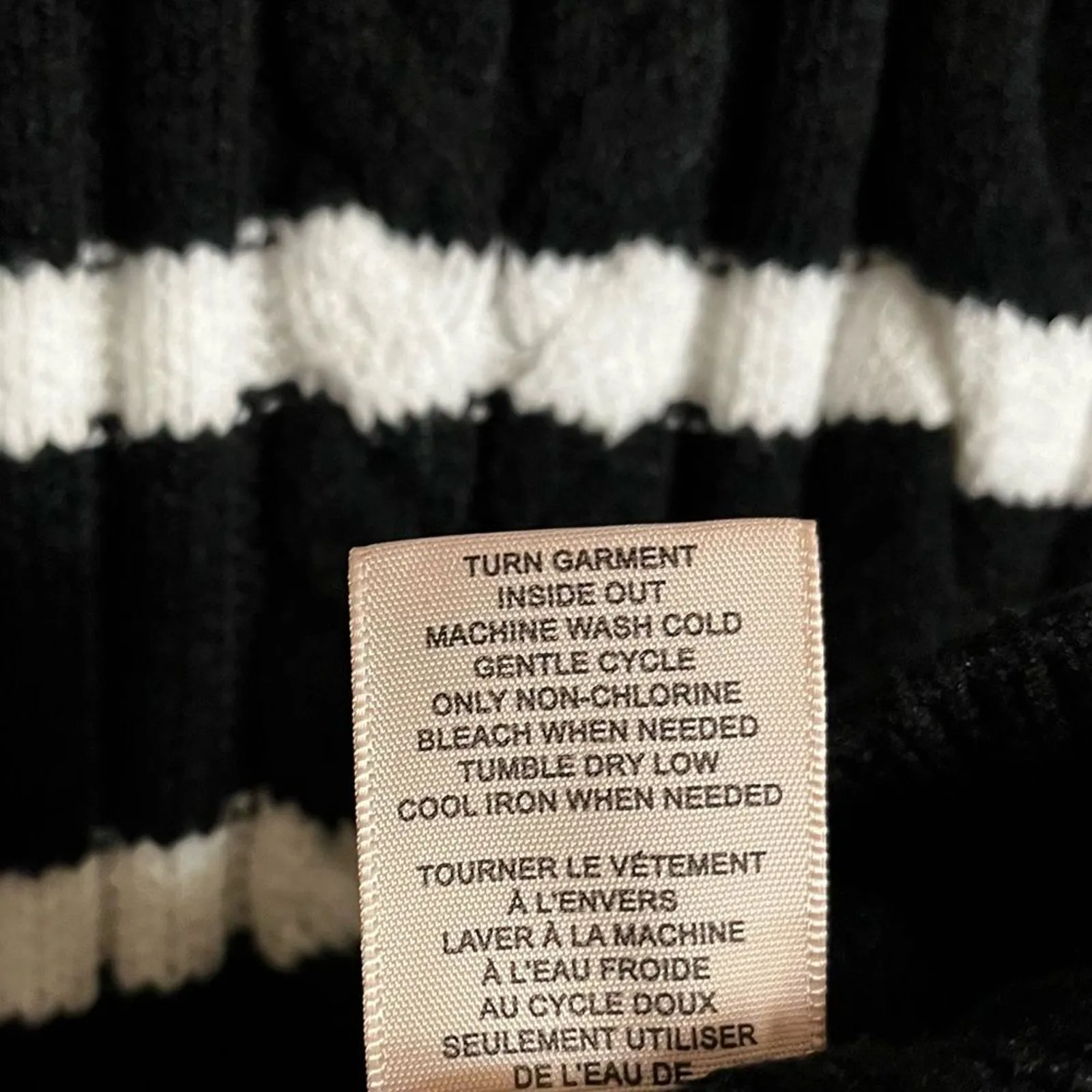 Philosophy Black And White Stripe Cable Knit Sweater Size Small‎ - Image 8