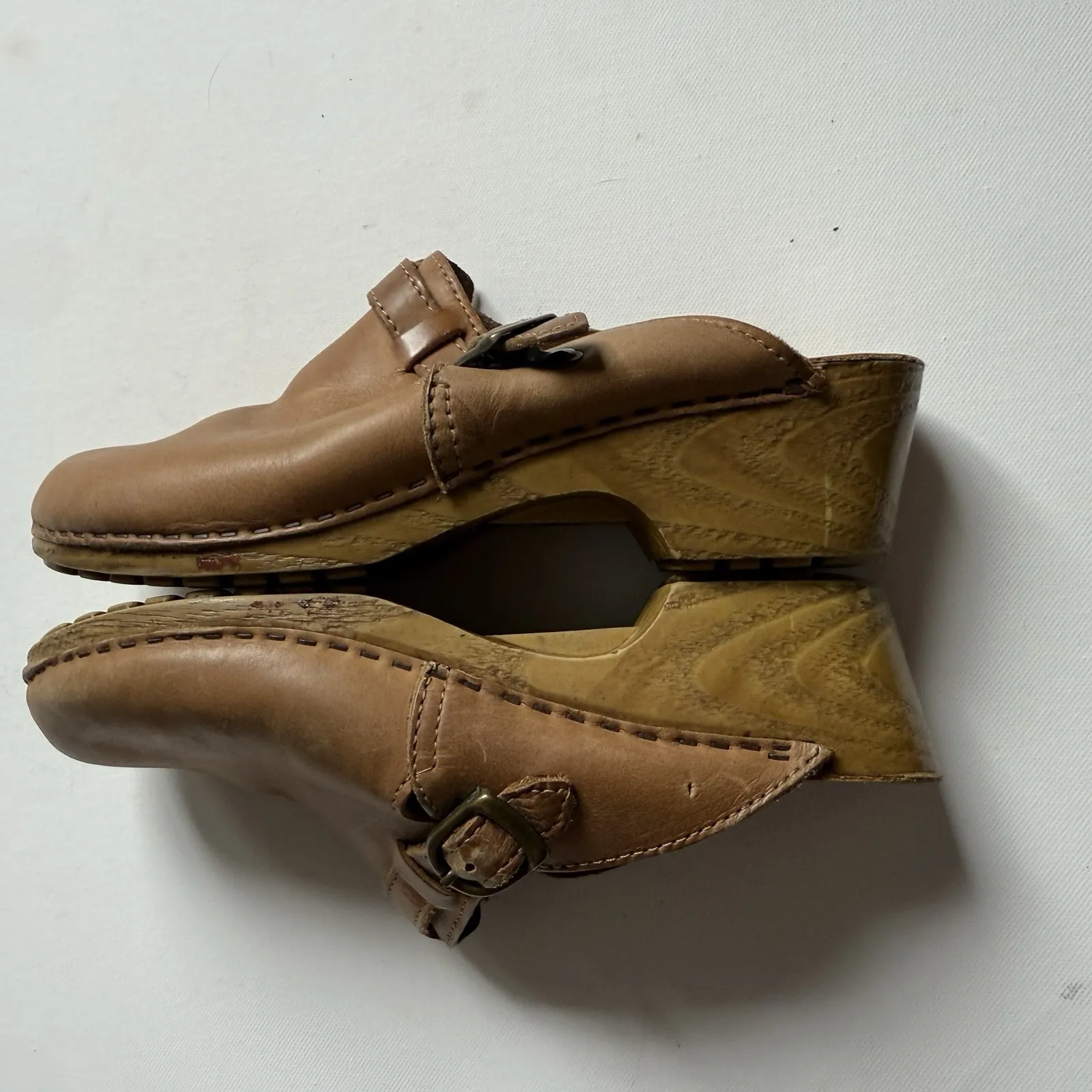 Vintage LL Bean Leather Clogs Mules Women's 7 Brown‎ Slip On Y2K Cottagecore Brown - Image 6