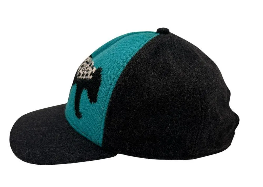 Pistil Teal & Black Bear Wool Trucker Hat Blue - Image 3