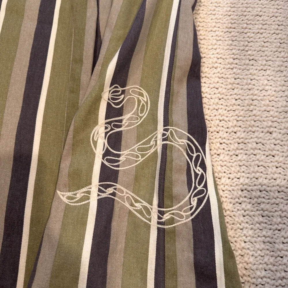 SAINT GERALDINE WOMENS Striped Overalls with Blue and Green Accents SMALL - Image 7