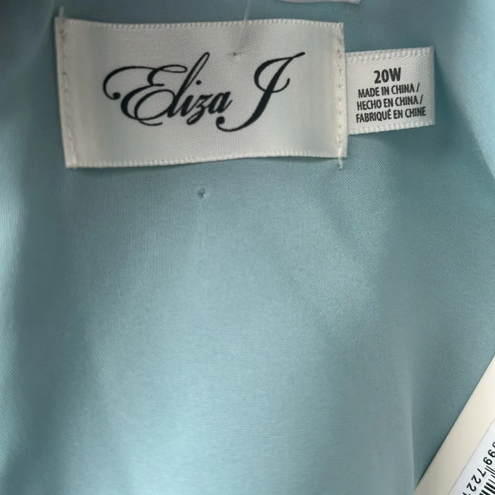 Eliza J Floral Ruffle Trim Midi Dress in Mint Blue Size 20W New w/Tag - Image 10