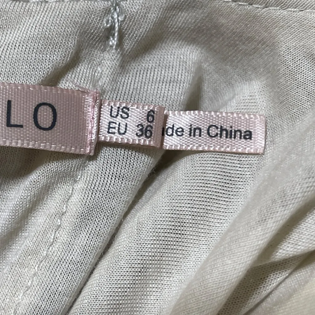 Esqualo Foil Blouson Mini Dress Gold Silver Size 6 Pleats Long Sleeve Animal Pri - Image 7