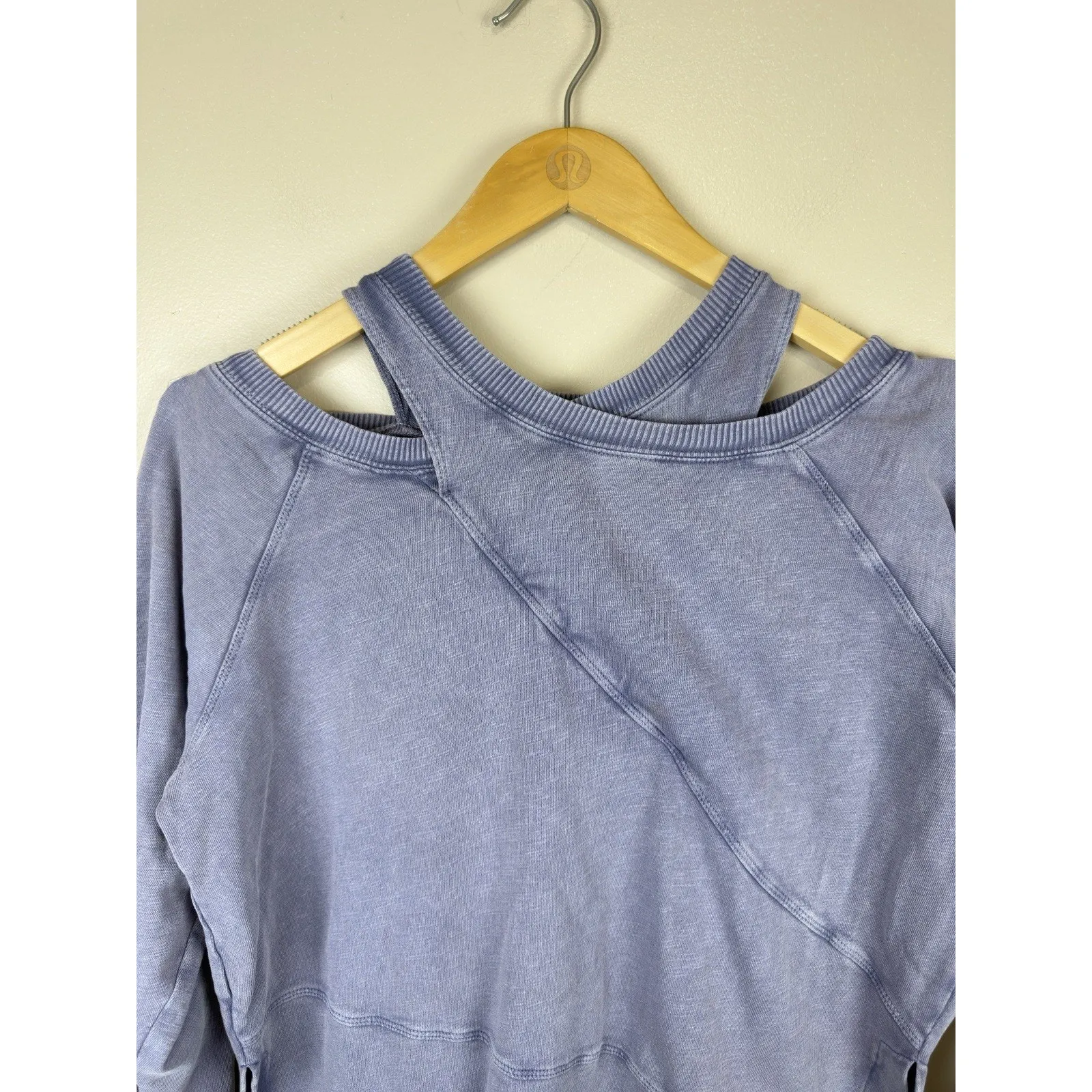 Pilcro Crossover Pullover Sweatshirt Women XXS Long Sleeve Purple Cozy Oversized - Image 3