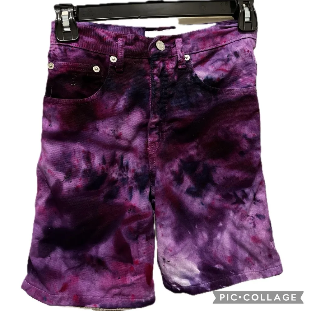90s • Vintage Guess Jean shorts • custom tie dyed • psychedelic • festival - Image 4