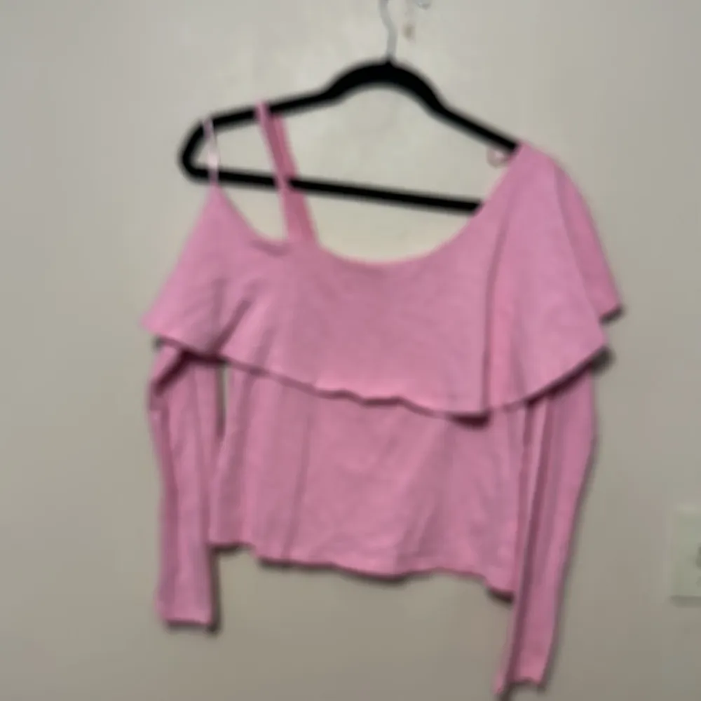 Anthropologie‎ Postmark Pink One Shoulder Ruffle Top size Small - Image 6