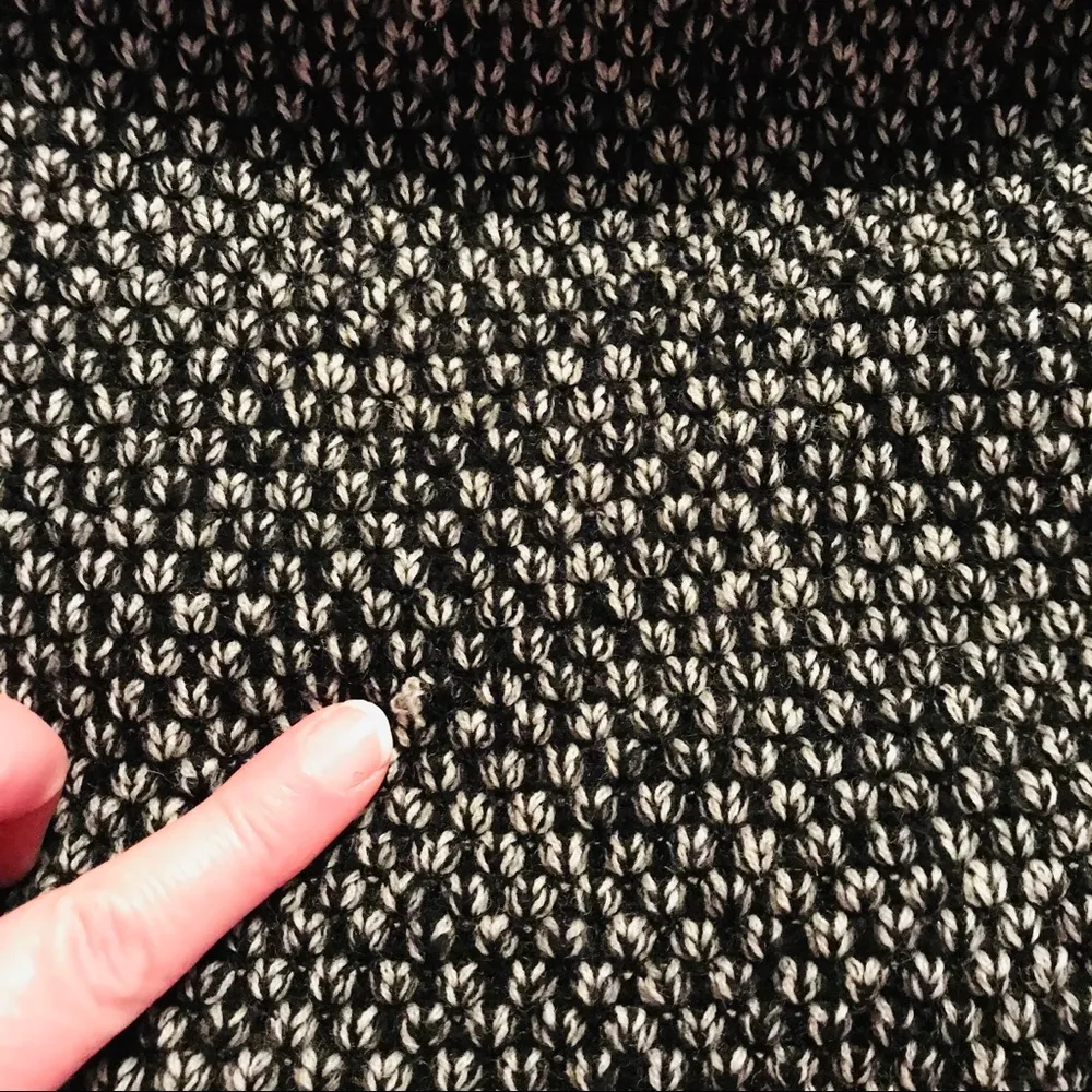 Etcetera zip up wool/leather sweater Jacket black Women’s size medium pockets - Image 9