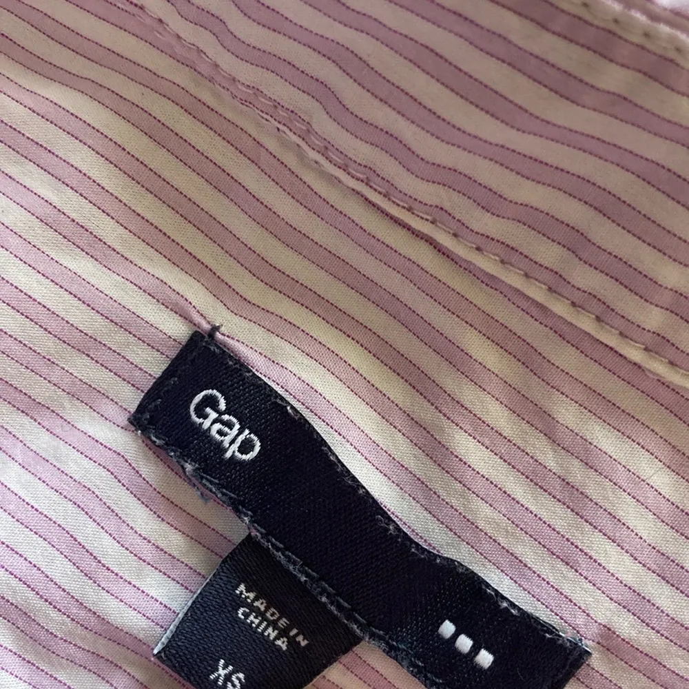 Gap Oxford Button Down Shirt 100% Cotton Size XS Pinstripe Work Top Long Sleeve - Image 2