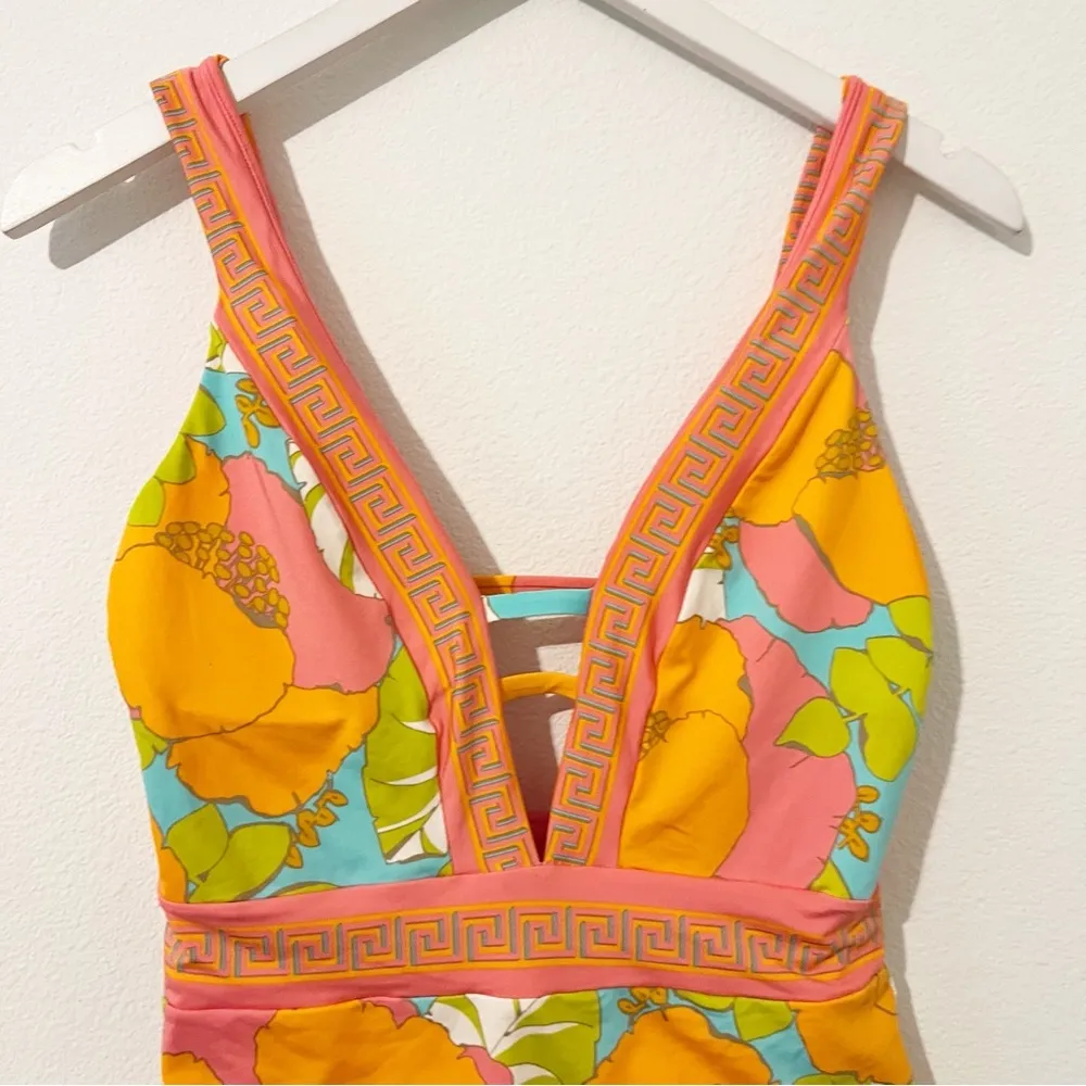 TRINA TURK PLAYA DE FLOR PLUNGE MAILLOT ONEPIECE SWIMSUIT 10 NWT - Image 5