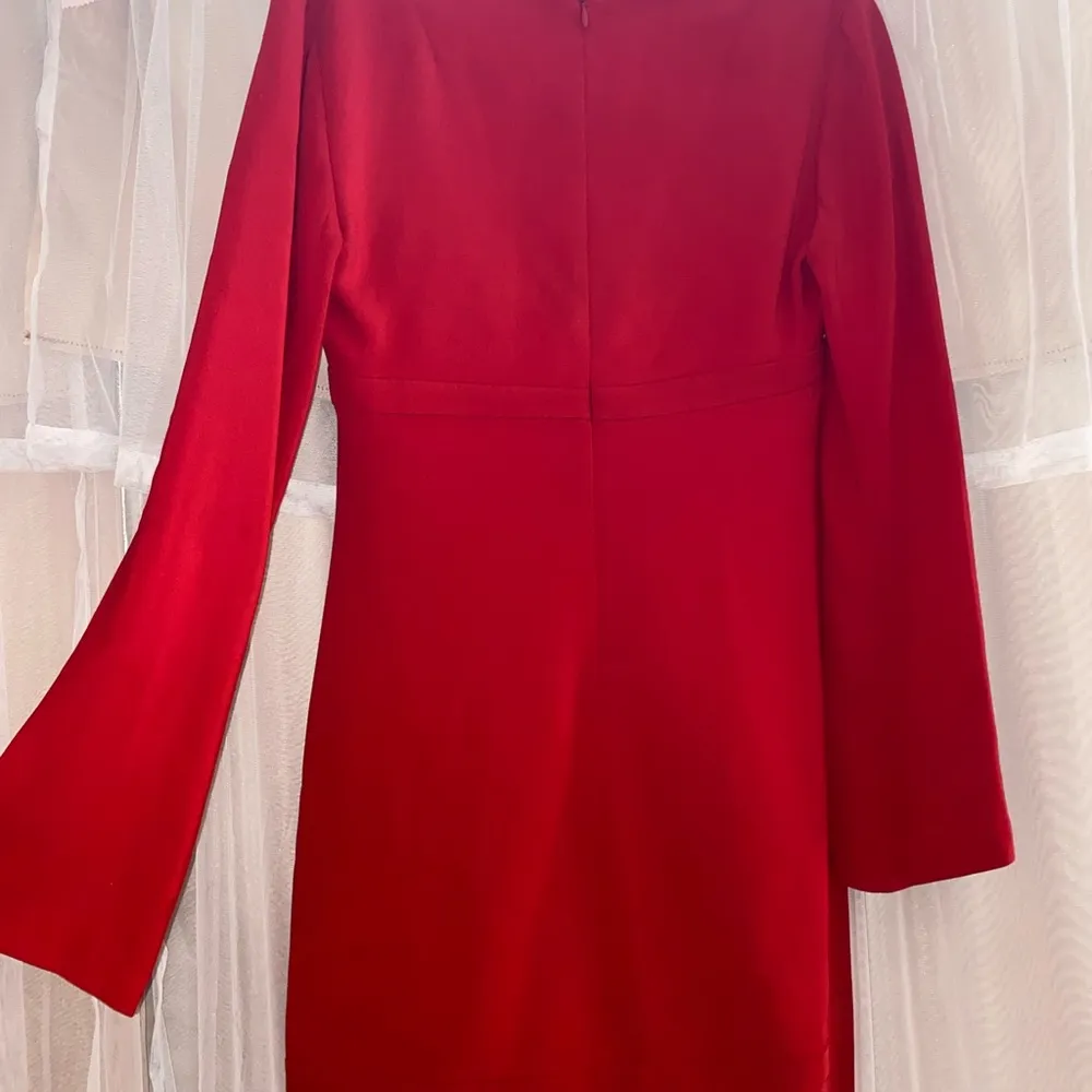 A.L.C. Eve Long Sleeve Red Scalloped Mini Dress - Image 4