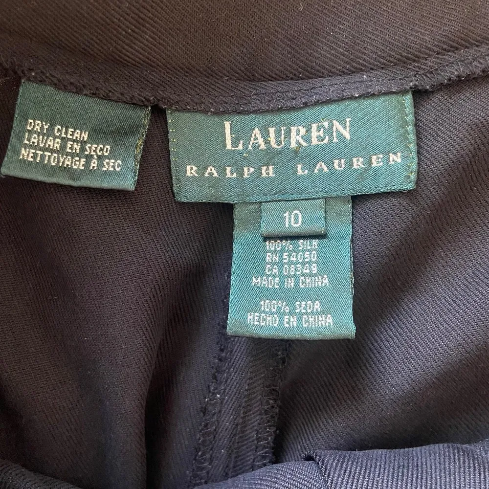 Ralph Lauren Silk Everyday Essential Black Trouser Slacks Sz 10 - Image 8