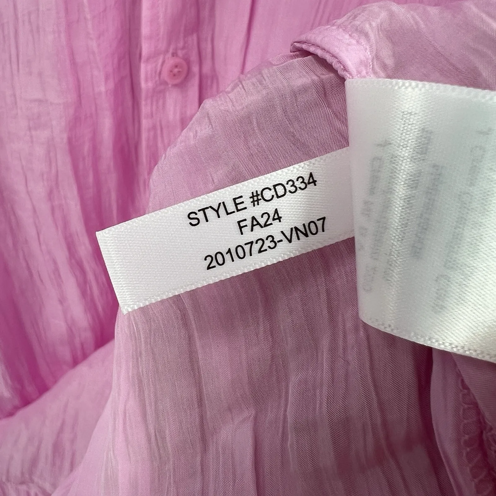 J. Crew Belted Midi Shirt Dress Pink Washed Nylon Crinkle Long Sleeve Size‎ XS - Image 11