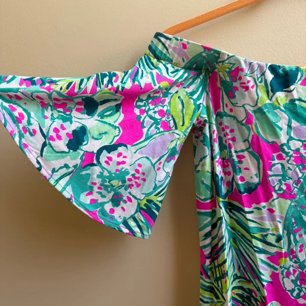 Lilly Pulitzer Fawcett off shoulder dress Early Bloomer print Size Small - Image 5