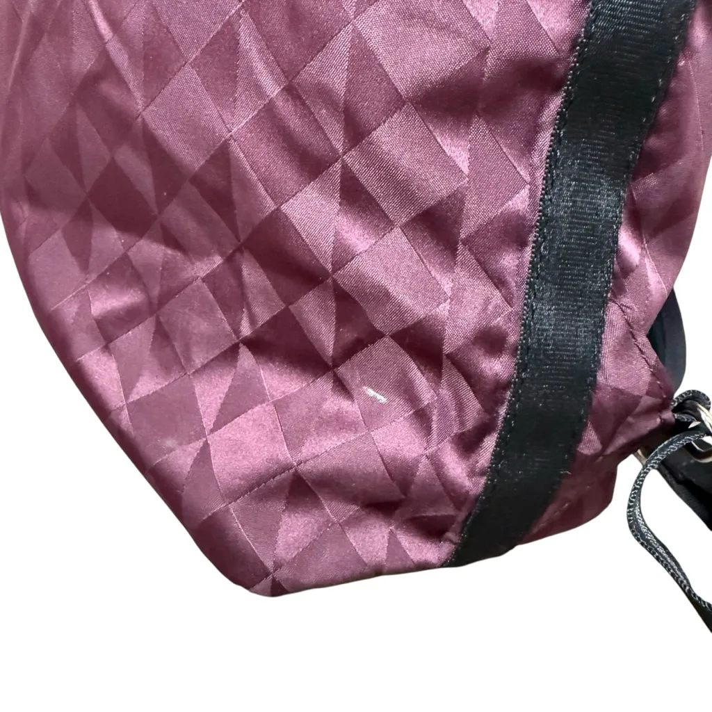 Kanana Project Burgundy Nylon Backpack Tote Bag Geometric Travel Large 14” x 17” Purple - Image 5