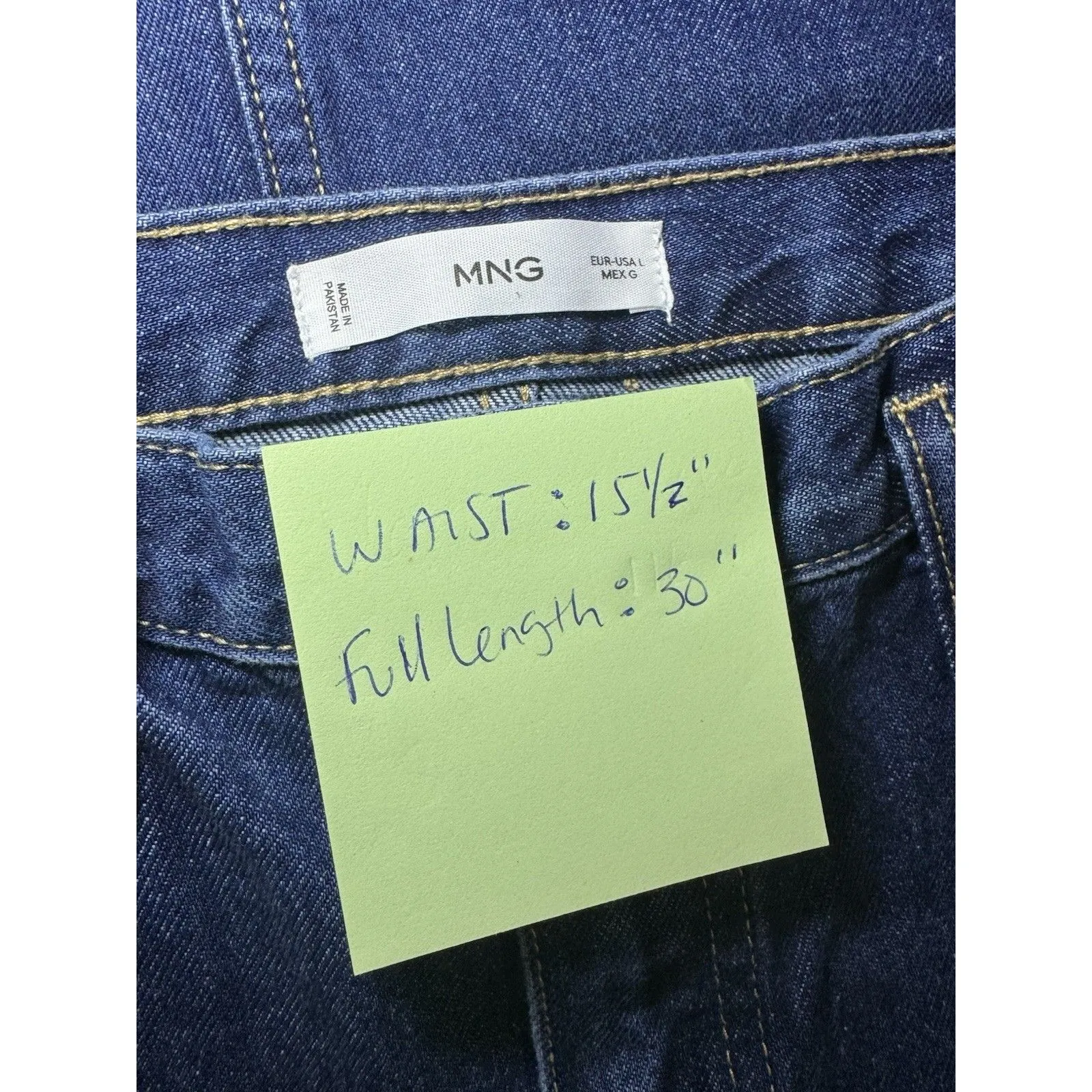 Mango MNG Fray Hem  Denim Skirt LARGE - Image 8