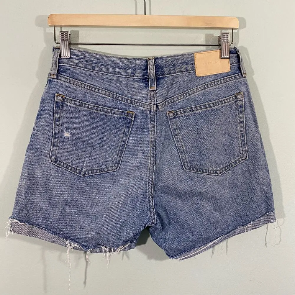 Everlane Women's Blue Organic Cotton Cuff Hem Denim Shorts Size 25 - Image 8