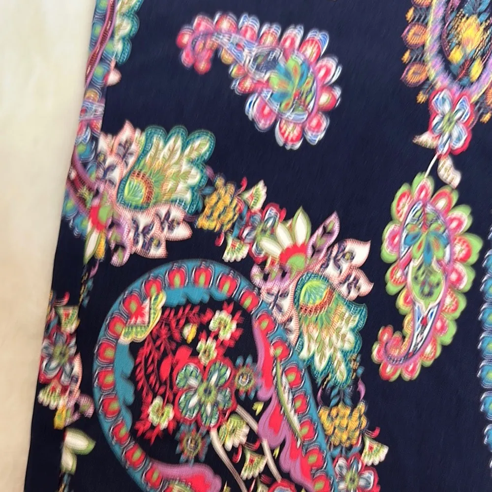 Zac & Rachel Multicolor Paisley Cropped Pants Blue Size 10 - Image 4