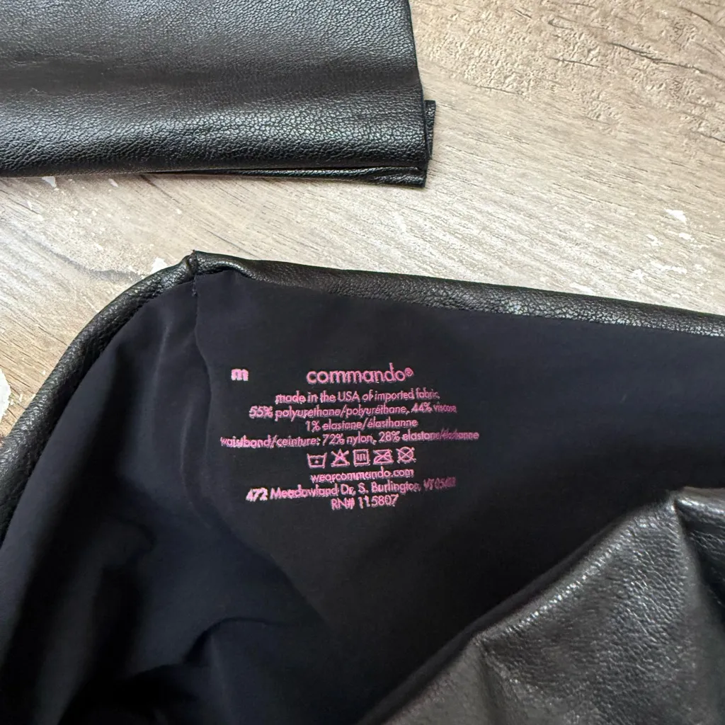 Commando Black Faux Leather Leggings High Waist Medium‎ - Image 2