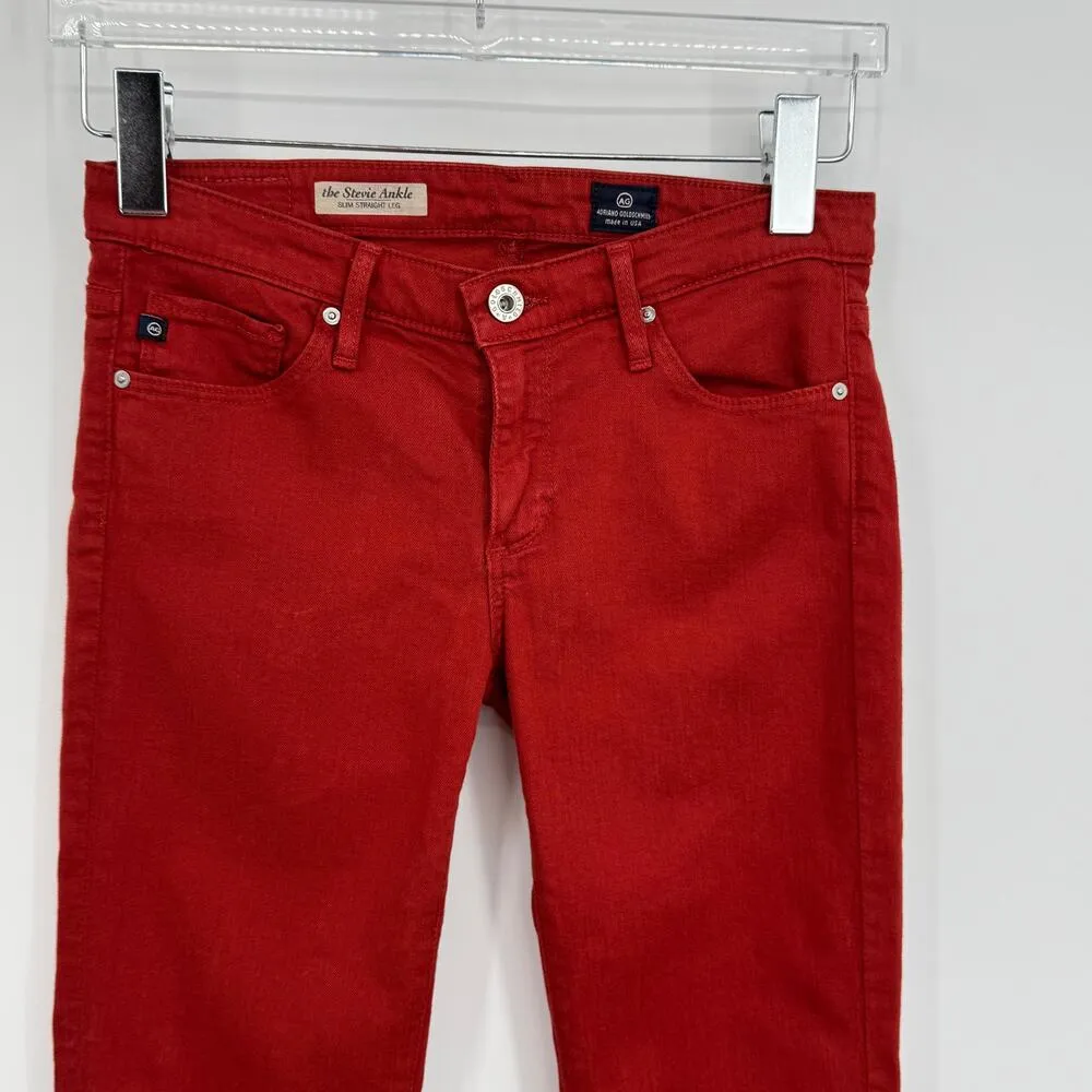 Adriano Goldschmied AG pants 26R the Stevie ankle slim straight denim jeans rust - Image 2