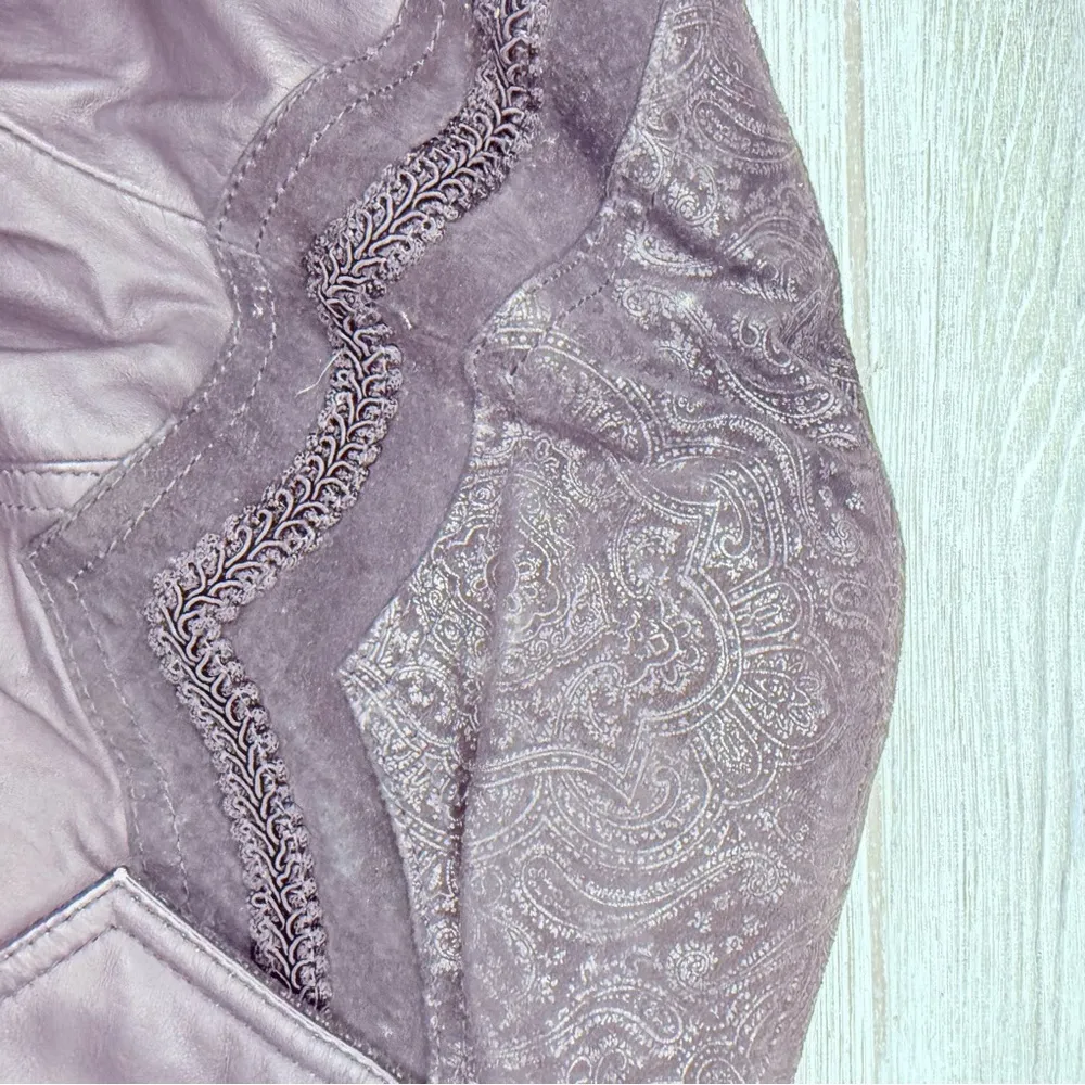 Vintage iou 80s retro leather cropped long sleeve jacket designed leather LG Black - Image 5