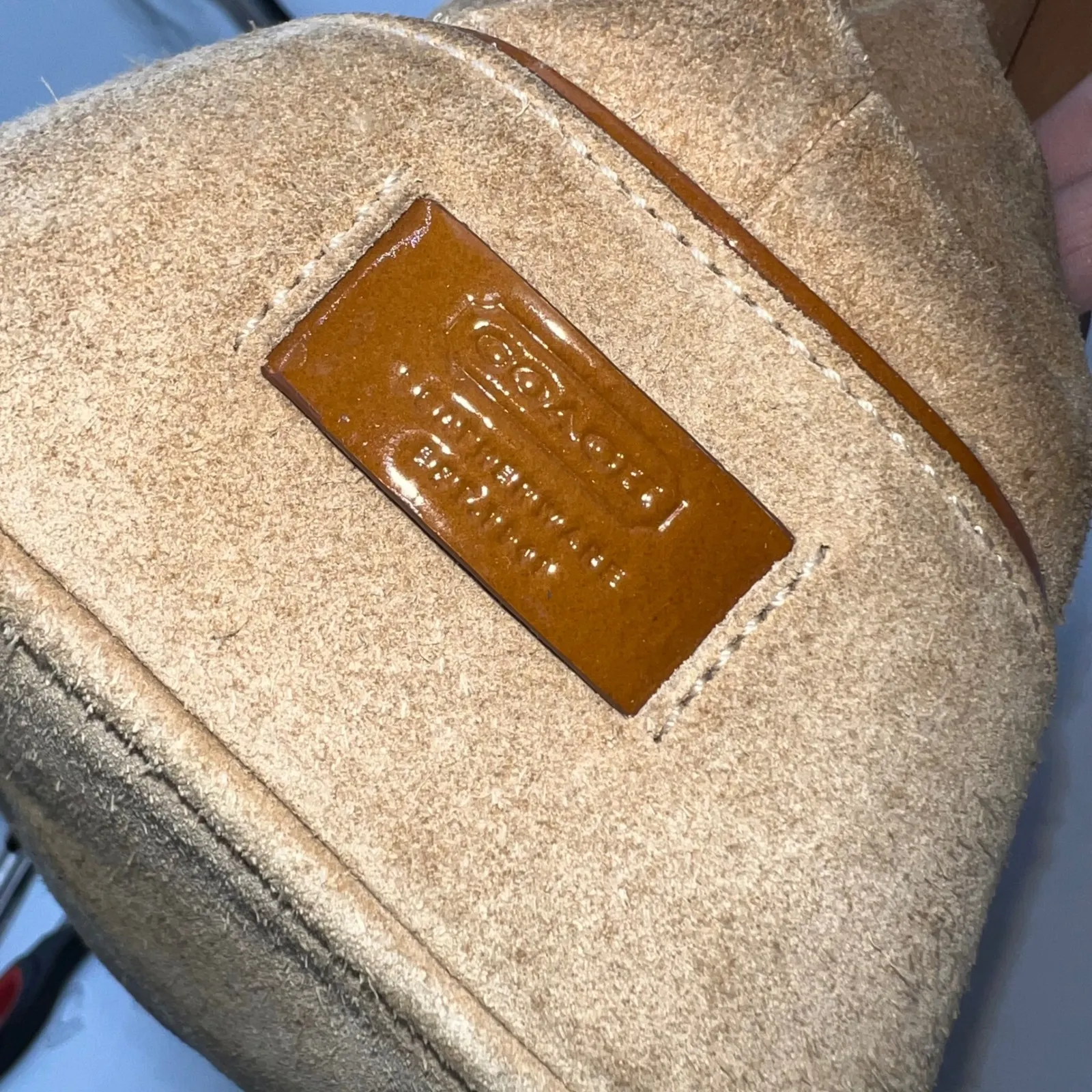 Coach VintageSuede Leather Satchel Bag Tan Brown Buckle Flap Closure - Image 15