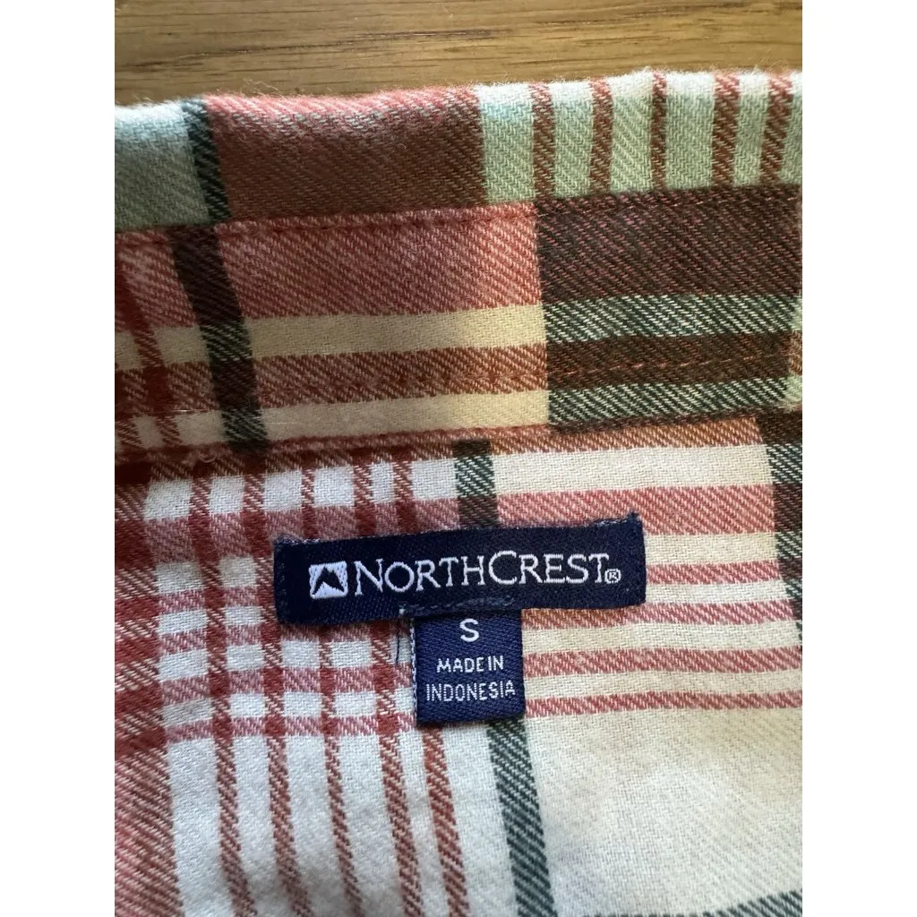 North Crest Women Plaid Flannel Size Small Long Sleeve Button Up Shirt Cabincore - Image 3