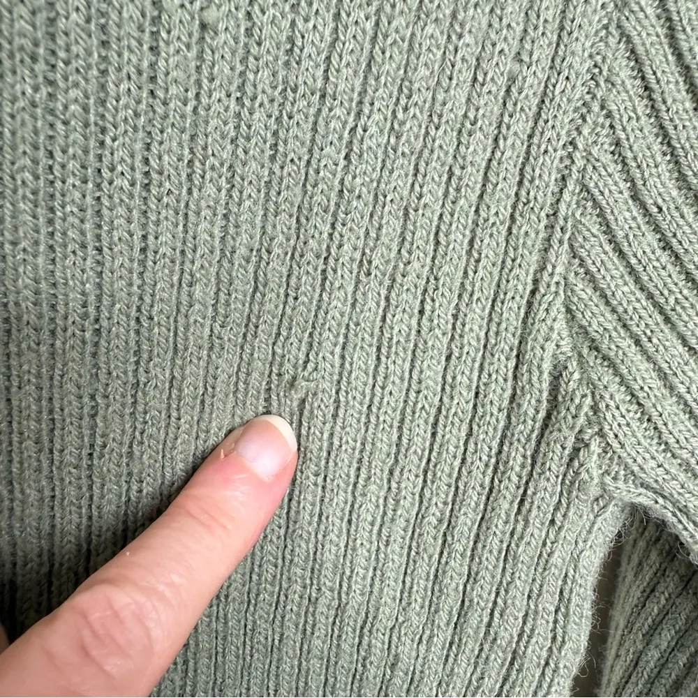 Vintage 70s Drummond Ribbed Turtleneck Sweater Size Medium Wintuk Orlon Acrylic Green - Image 4