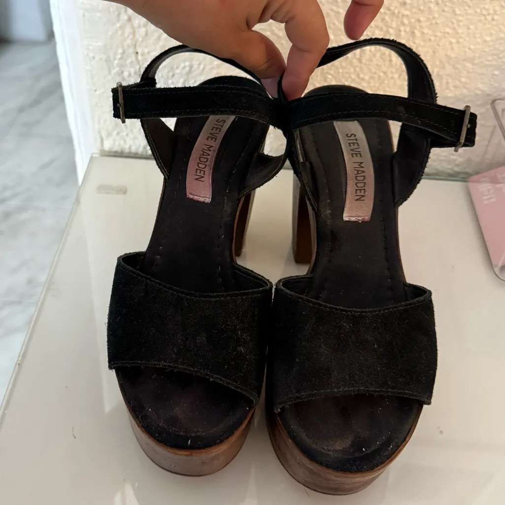 Lulla Platform in Black Suede STEVE MADDEN size 37 - Image 5