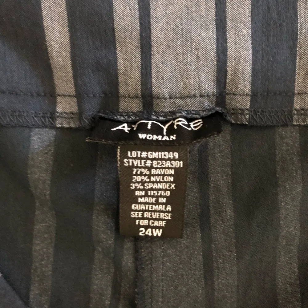 Attyre Audrey Ankle Pull-On Pants Navy Striped Cropped Stretch Plus Size 24W NWT - Image 7