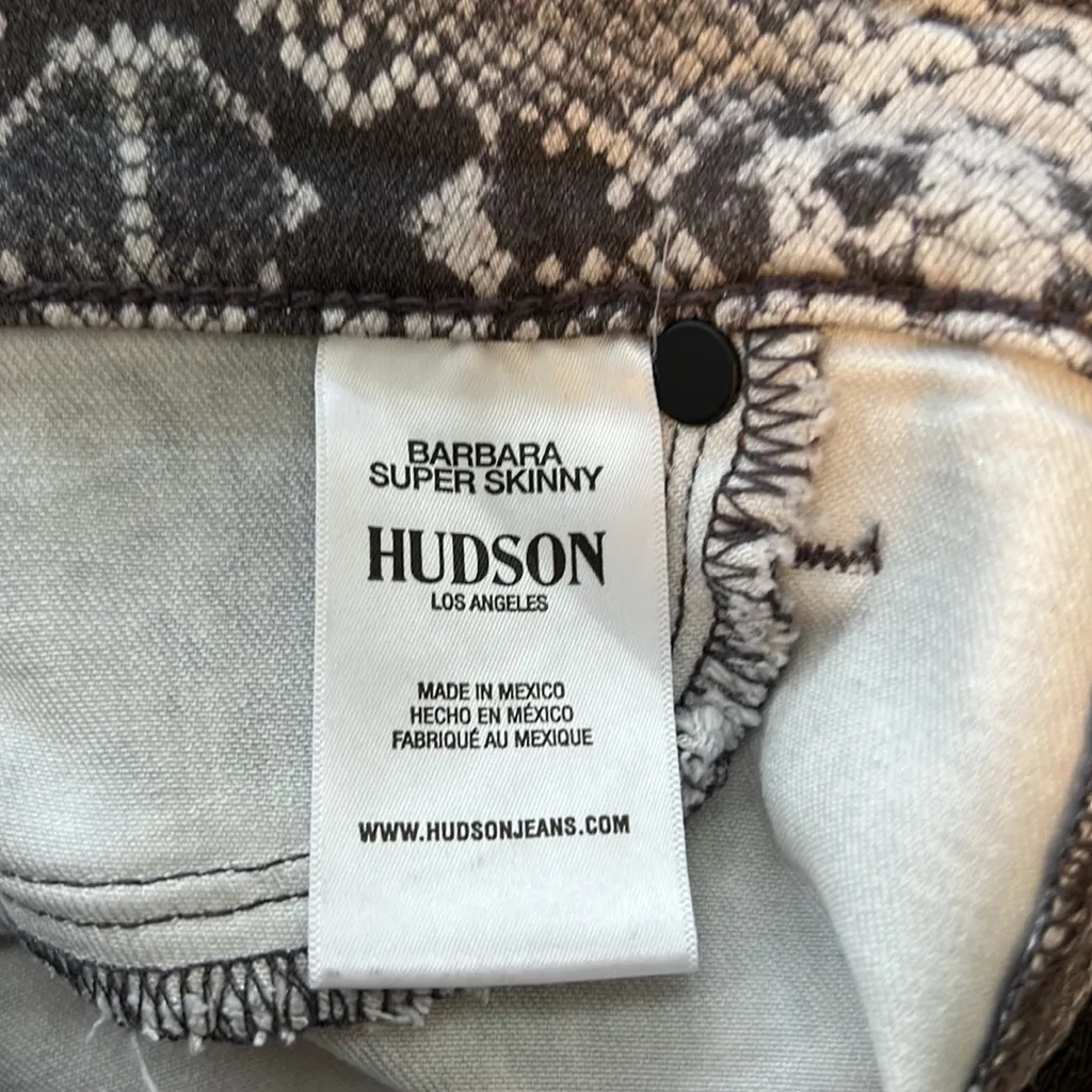 Hudson Jeans Barbara Super Skinny Mid-Rise Snakeskin Stretch Jeans, 29 - Image 12