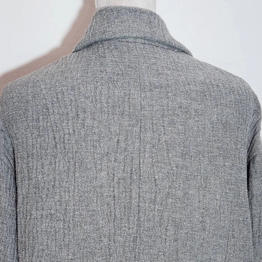 Zara Gray Textured Oversized Coat Size XS Single-Button Zara Gray Coat - Image 6