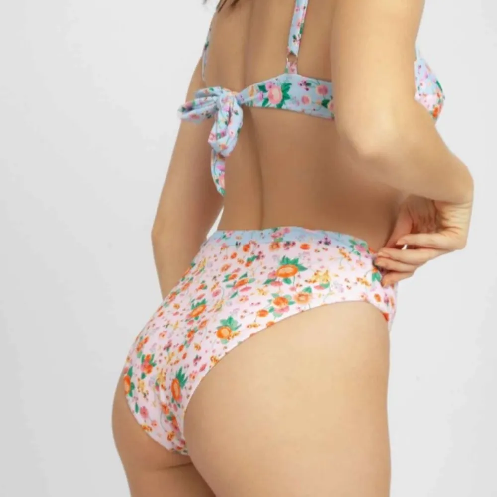 NWT Blackbough Valentina High Waist Floral Bikini Bottoms Size XL Pink - Image 4