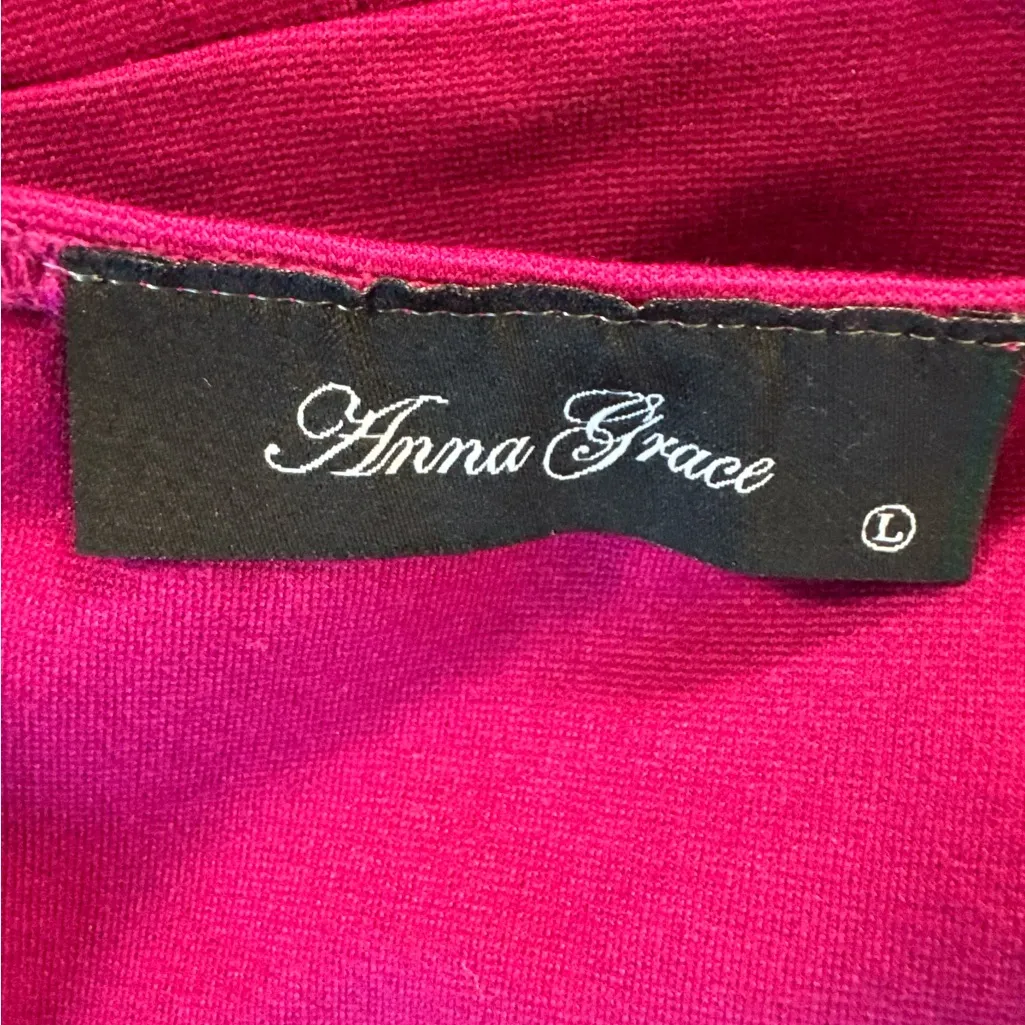 Anna Grace Raspberry Strapless Maxi‎ Dress - Image 5