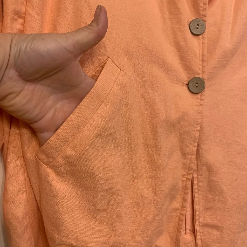 Torrid Linen Blend Longline Orange Size 1 Blazer.         2661 - Image 3