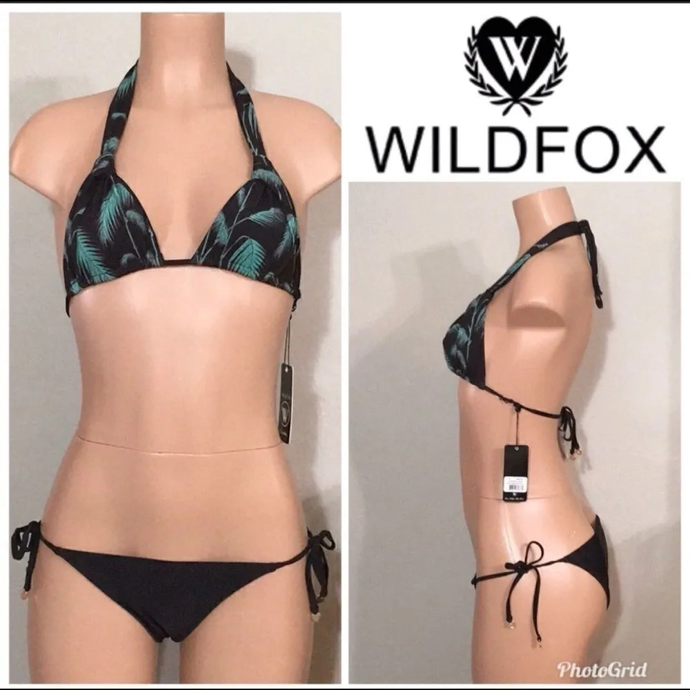WILDFOX reversible palm leaf bikini. Small. NWT - Image 2