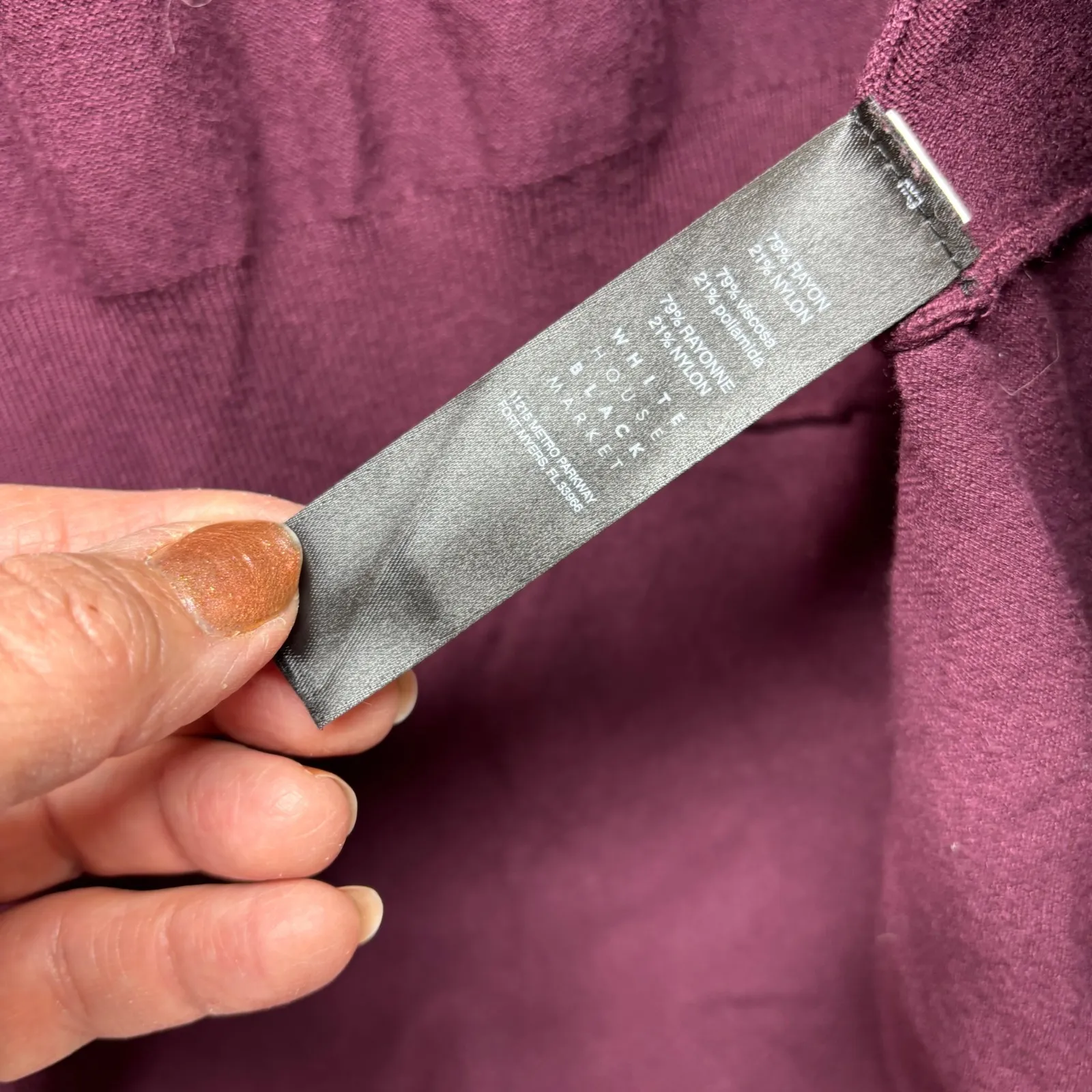 White House Black Market Burgundy Knit Duster‎ Cardigan Shawl Collar Size L - Image 4