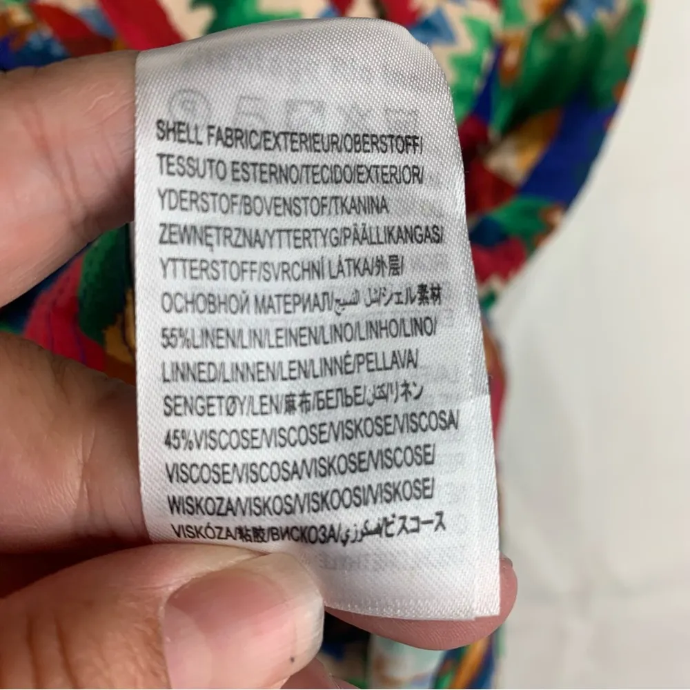 FARM Rio size large midi sun dress Chevron toucans Vibrant Zigzag - Image 12