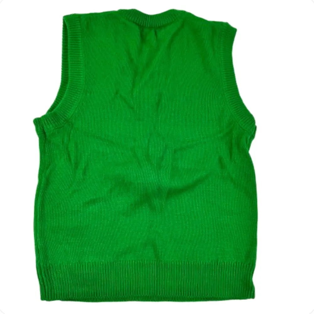 Green Gnome Christmas Sweater Vest Size L - Image 2