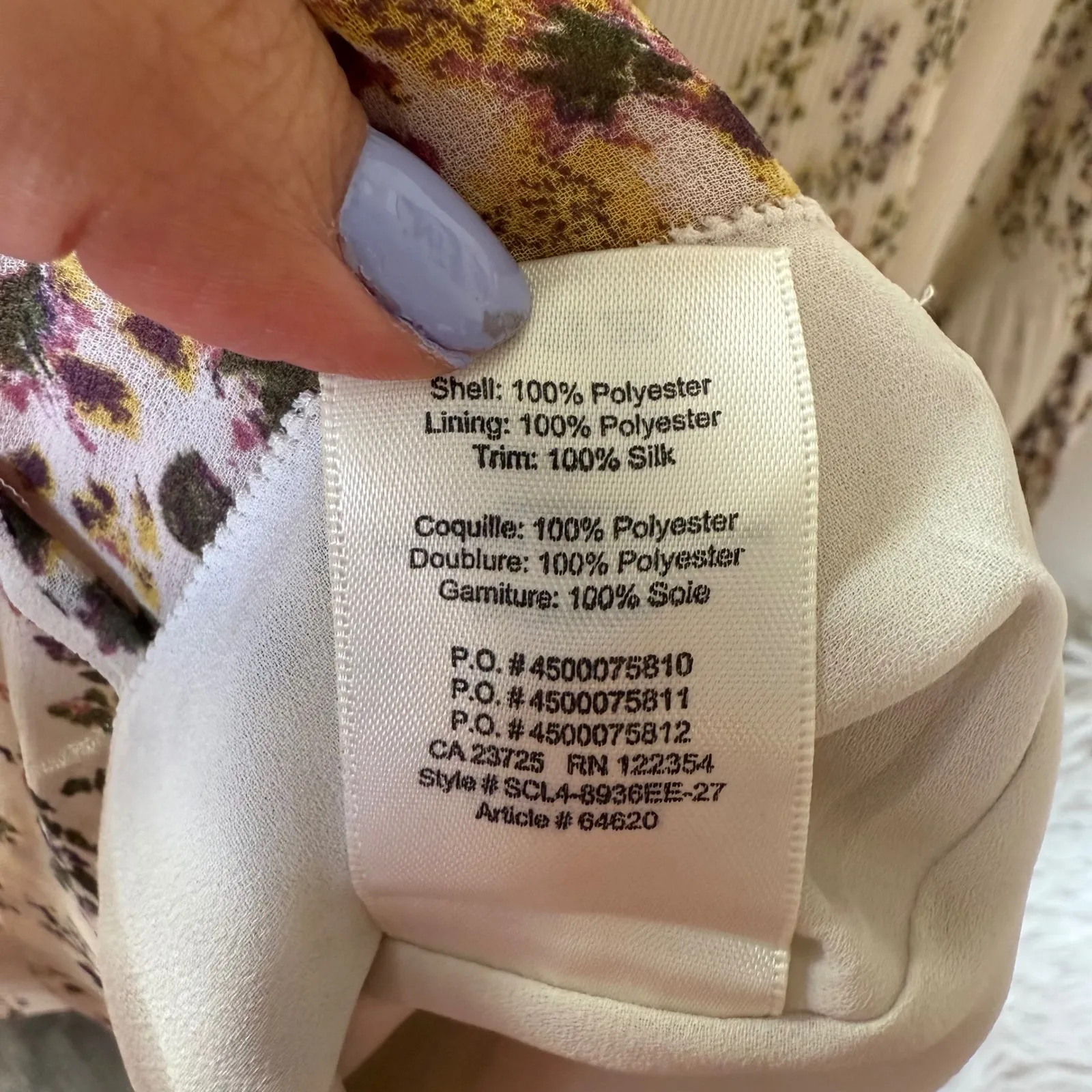 Wilfred Aritzia Floral Off Shoulder Mini Dress Long Sleeve Women's Size Small‎ Tan - Image 7